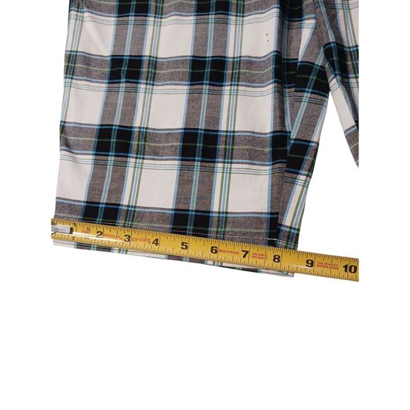 Roxy Plaid Shorts Women’s Sz 9 White Black Blue Bermuda Chequerd Coastal Beachy - Picture 11 of 16